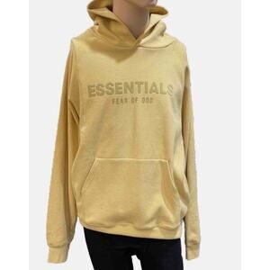 Fear Of God Hoodie Mens Large Yellow Essentials FOG Streetwear Oversized Heavy B